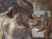 Edgar Degas In the front of mirror oil